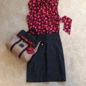 Classiques Entier dark denim pencil skirt